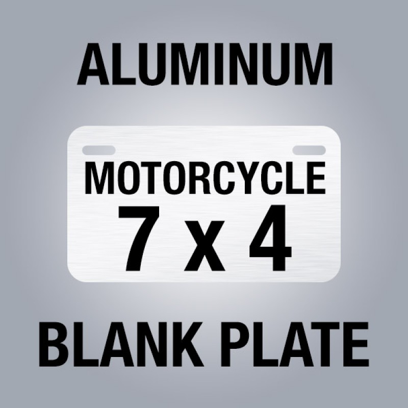 Blank Aluminum Plate Tag, Motorcycle size 7x4