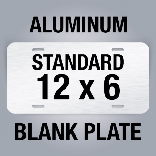 Blank Aluminum Plate Tag, Standard size 12x6