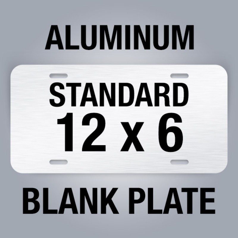 Blank Aluminum Plate Tag, Standard size 12x6