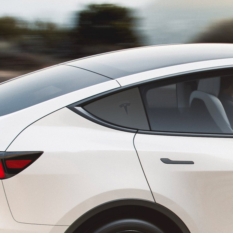 Tesla Rear Corner Window Carbon Fiber Decal